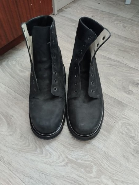 Men Vibram Boots Black Leather 43
