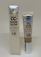 IT COSMETICS CC+ NUDE GLOW SKIN TINT FOUNDATION SPF40 MEDIUM 1.08 EXP 7/24
