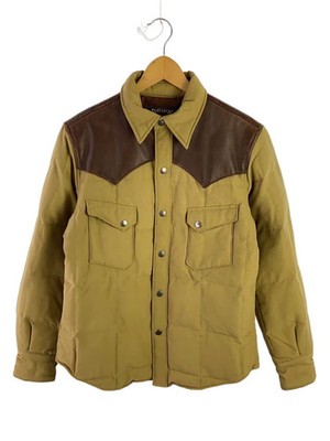 SUGAR CANE leather yoke down Jacket Camel M