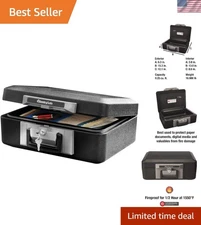 Portable Fireproof Safe Box with Key Lock - Ideal for Documents & Valuables