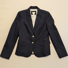 J. Crew Original Schoolboy Blazer Womens 4 Navy Blue Wool Blend Academia Preppy