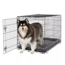 Top Paw  Single Door Folding Wire Dog Crate - Leak Prof Tray; Metal, Collapsible