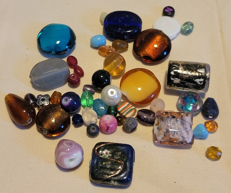 L874  mixed lampwork and glass beads. will combine to save on shipping 