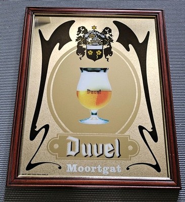 Duvel Moortgat Belgian Beer Bar Mirror Sign Framed 16x20