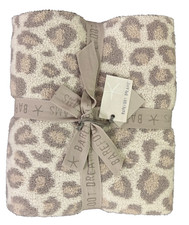 NWT Safari Leopard Cream Multi BAREFOOT DREAMS  CozyChic Throw Blanket 45" x 60"