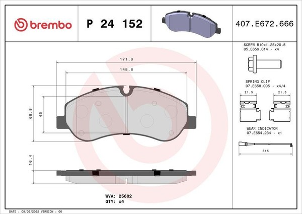 Brembo Bremsbelagsatz Vorne FüR Ford Transit 2.0 Ecoblue 2.2 Tdci-image