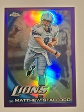 2010 Topps Chrome Matthew Stafford purple refractor Refractor /555 #C33 Lions