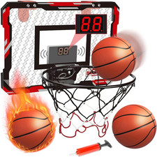 Image of Basketball Hoop Indoor, over the Door with Electronic Auto-Scoring Scoreboard,