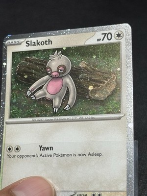 ポケモ Slakoth 160/193 Cosmos Holo Pokemon Paldea Evolved WITH FART SWIRL
