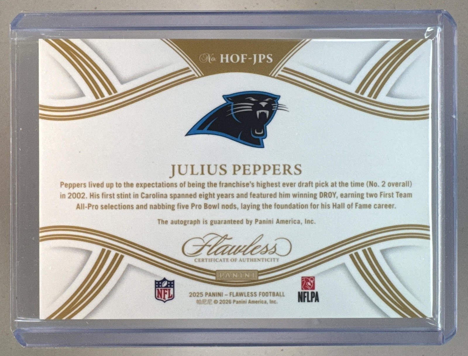Julius Peppers 2025 Panini Flawless Hall of Fame Auto /25 view 2