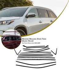 Gloss Black Window Strip Moulding Trim For Toyota Highlander 2013-2019 2014 Gloss Black Window Strip Moulding Trim For Toyota Highlander 2013-2019 2014