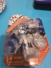 2007 Hasbro Star Wars Saga Legends Clone Trooper Officer Lieutenant Blue Trim
