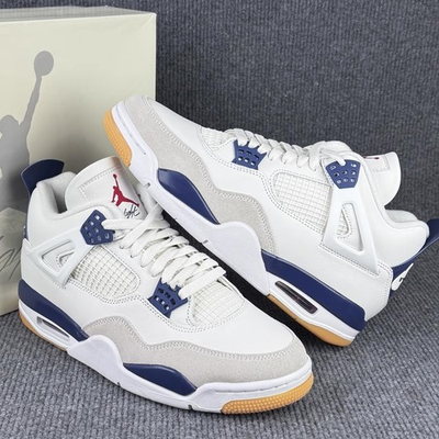 #ad Nike SB X Air Jordan 4 Mid Retro quot;Navyquot; Men#x27;s Retro Basketball Shoes Mid Top $80.00