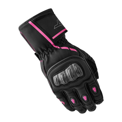 RST S1 Damen Schwarz/Fluo-Pink Track Sport Urban Touring Leder Motorrad Gl...