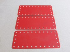 3 x Meccano Compatible 5 x 11 Hole Flexible Plastic Plate # 194e Light Red