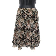 Vtg Express Floral Mini Tiered Skirt Romantic Goth Cottage Whimsigoth Y2K Size M