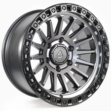 17x9 Arena A101 Mesa Satin Gunmetal Center Satin Black Lip Wheel 6x5.5 (0mm)