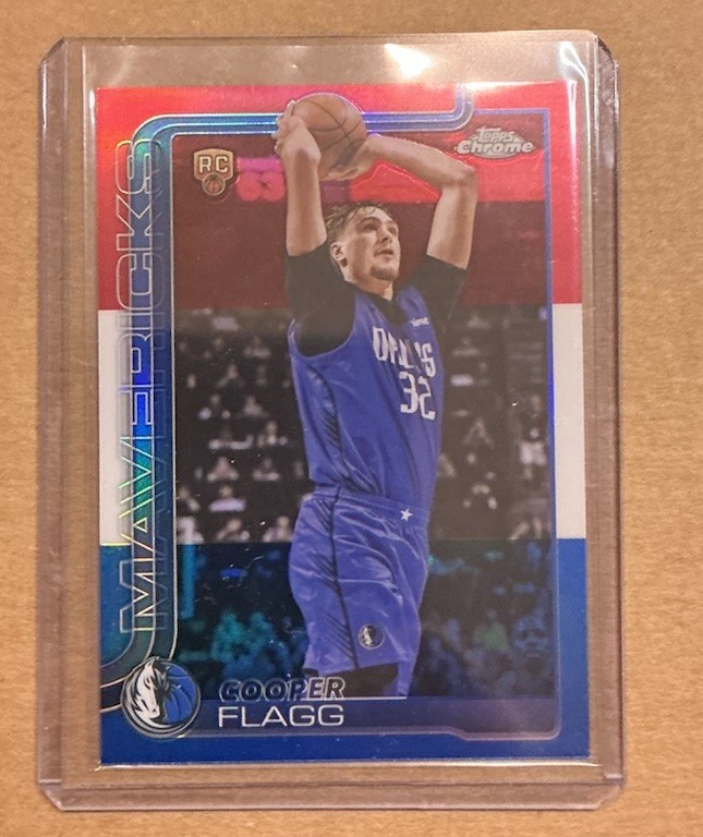 Cooper Flagg 2025-26 Topps Chrome Rookie Red White Blue Refractor SP #251 RC