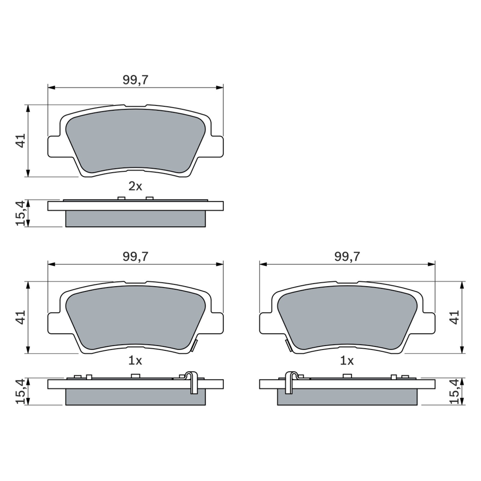 Kit Pastiglie Freno Posteriori Bosch 0986494557 per Hyundai Tucson Kia Sportage - Miniatura 4