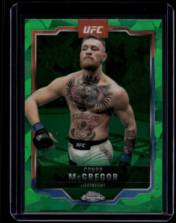 2025 Topps UFC Chrome Sapphire MMA Conor McGregor #101 Green Refractor /75
