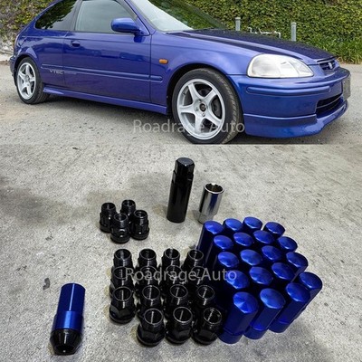 For Toyota Honda RPF1 RAYS Tuner Steel BLUE 12x1.5mm  Wheel Rim Lug Nuts Locks