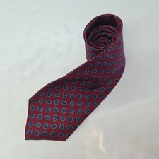 Robert Talbott Necktie Men OS Burgundy Paisley Silk Mark Fore  Strike Hand Sewn