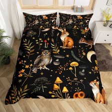 Image of Double Duvet Cover Bed Set- High Quality Microfibre - Woodland Nature Theme