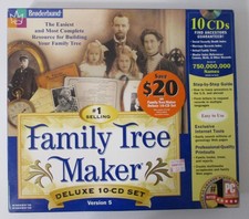 Family Tree Maker Deluxe 10 Cd Set; Version 5 1998 Software  Book Win 95/98