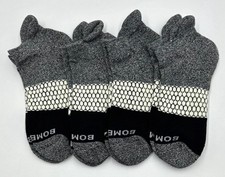 4 Pairs BOMBAS Cotton honeycomb Tri-Block Ankle Socks Women's Size Med 8-10.5
