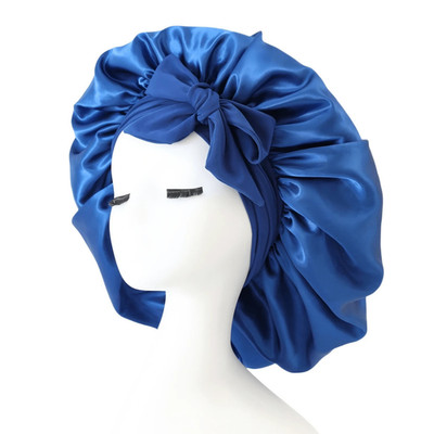 Satin Silk Hair Bonnet Sleep Cap Women Night Hat Wide Elastic Hair Protection US
