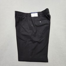 NAUTICA Mens 42x32 Modern Fit Black Flat Front Dress Pants