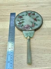 Qing Dynasty Chinese Jade & Gilt Metal Vanity Hand Mirror
