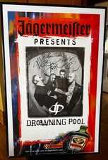 Jagermeister Drowning Pool Autographed Poster / Ozz Fest