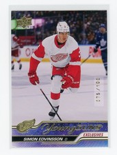 2023-24 Upper Deck Series 1 Young Guns Exclusives /100 Simon Edvinsson Rookie RC