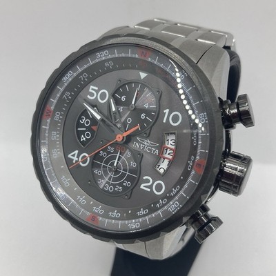 Invicta Aviator 17204 48mm Chronograph Watch Stainless Steel Gray Dial
