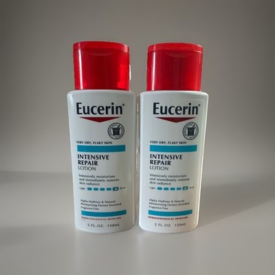 Lot Of 2 Eucerin Intensive Repair Fragrance Free Lotion, 5fl oz For Dry Skin