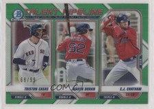 2021 Bowman Talent Pipeline Green Refractor 68/99 CJ Chatham Jarren Duran s1i