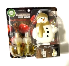 Air Wick Limited Edition Apple Cinnamon Medley Snowman Decor Warmer & 2 Refills