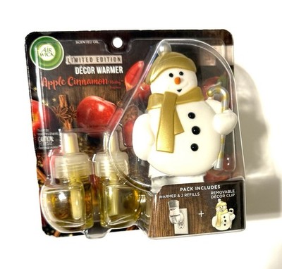 Air Wick Limited Edition Apple Cinnamon Medley Snowman Decor Warmer & 2 Refills