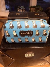 Marc Tetro Schnauzer Dog Blue Cosmetic Makeup Bag Case Zipper