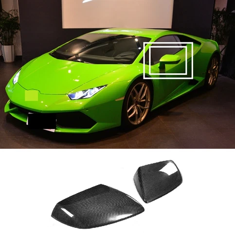 Real Carbon Fiber Car Mirror Cover Caps For Lamborghini Huracan LP610 2014-2018