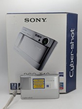 Sony Cyber-shot DSC-T10 7.2MP Digital Camera Silver W/ Charger Memory Stick