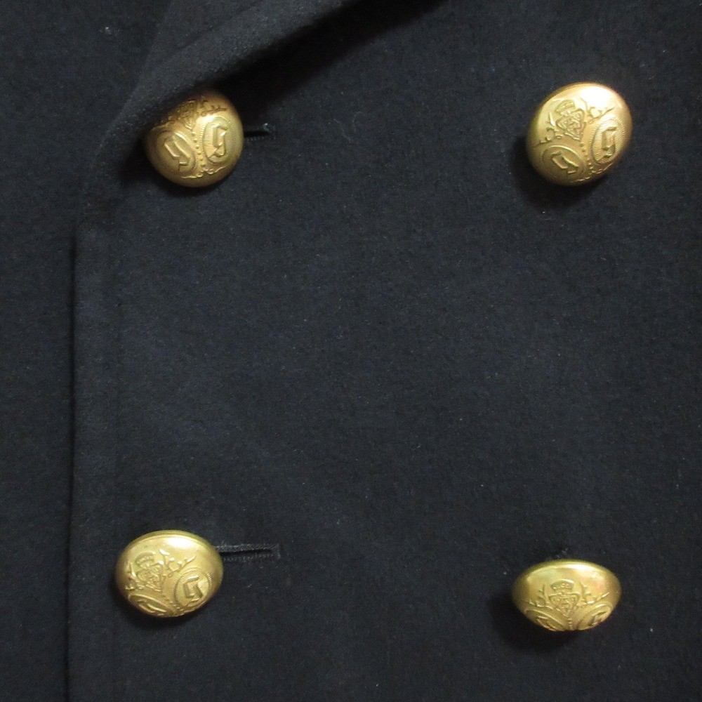 GUCCI Tom Ford era gold button pea coat jacket, black mens USED | eBay