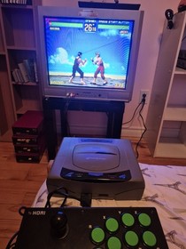 🎮 Sega Saturn Console HST-3220 Japan + Hori Fighting Stick + Virtua Fighter...