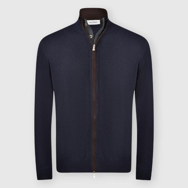 Herren Gran Sasso Pullover Navy Wolle L