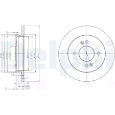 Jeu de 2 disques de frein DELPHI BG3981C KIA PICANTO 1.2