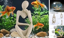 Fish Aquarium Decor Ornaments Minimalist Sandstone Thinker Right Thinking