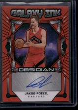 2024 Panini Obsidian Jakob Poeltl Galaxy Ink Electric Etch Orange Flood /99 Auto