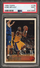 1996-97 Topps Kobe Bryant #138 Rookie Card RC PSA 9 MINT Lakers. rookie card picture