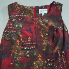 J Taylor Womens 16 Sleeveless Floral Paisley Bohemian Style Back Zip Long Dress